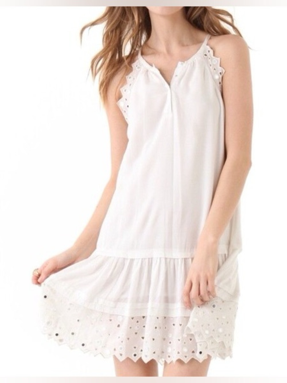 REBECCA TAYLOR | Mirror Embellished Eyelet Dress, Size 6